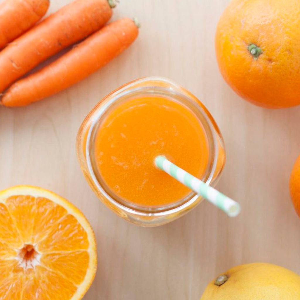 LICUADO DE NARANJA, ZANAHORIA Y MELOCOTÓN.